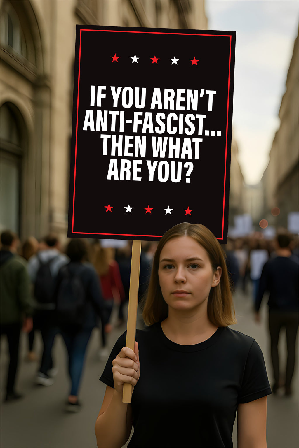 No Kings In America Protest Sign, Anti-Trump Resistance, Democracy Not Oligarchy Political Activist Poster Resist Fascism Rally Sign