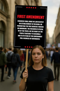 1st Amendment Free Speech Constitution Protest Sign, No Kings In America, Anti-Trump Resistance Political Poster, Resist Fascism Rally Sign