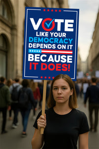Vote Early Democracy Protest Sign, Vote Early No Kings Poster, Anti-Trump Resist Fascism, Protect Democracy, Political Activist Rally Sign