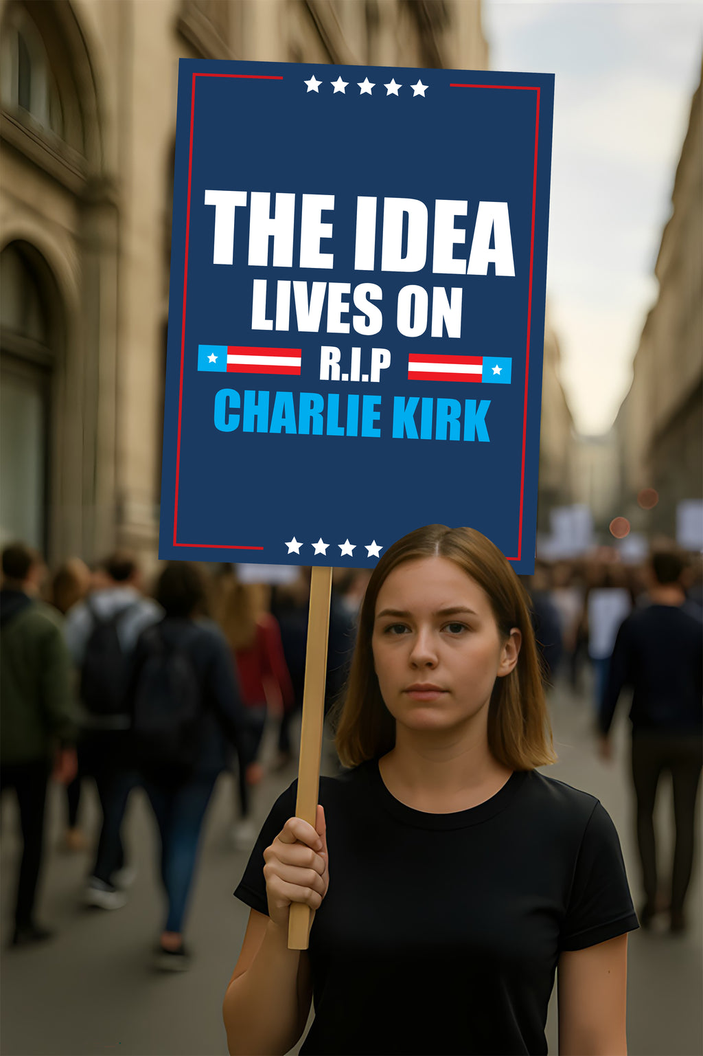 Justice for Charlie Protest Sign, A True Patriot Charlie Kirk, Charlie Kirk Is My Hero Political Poster
