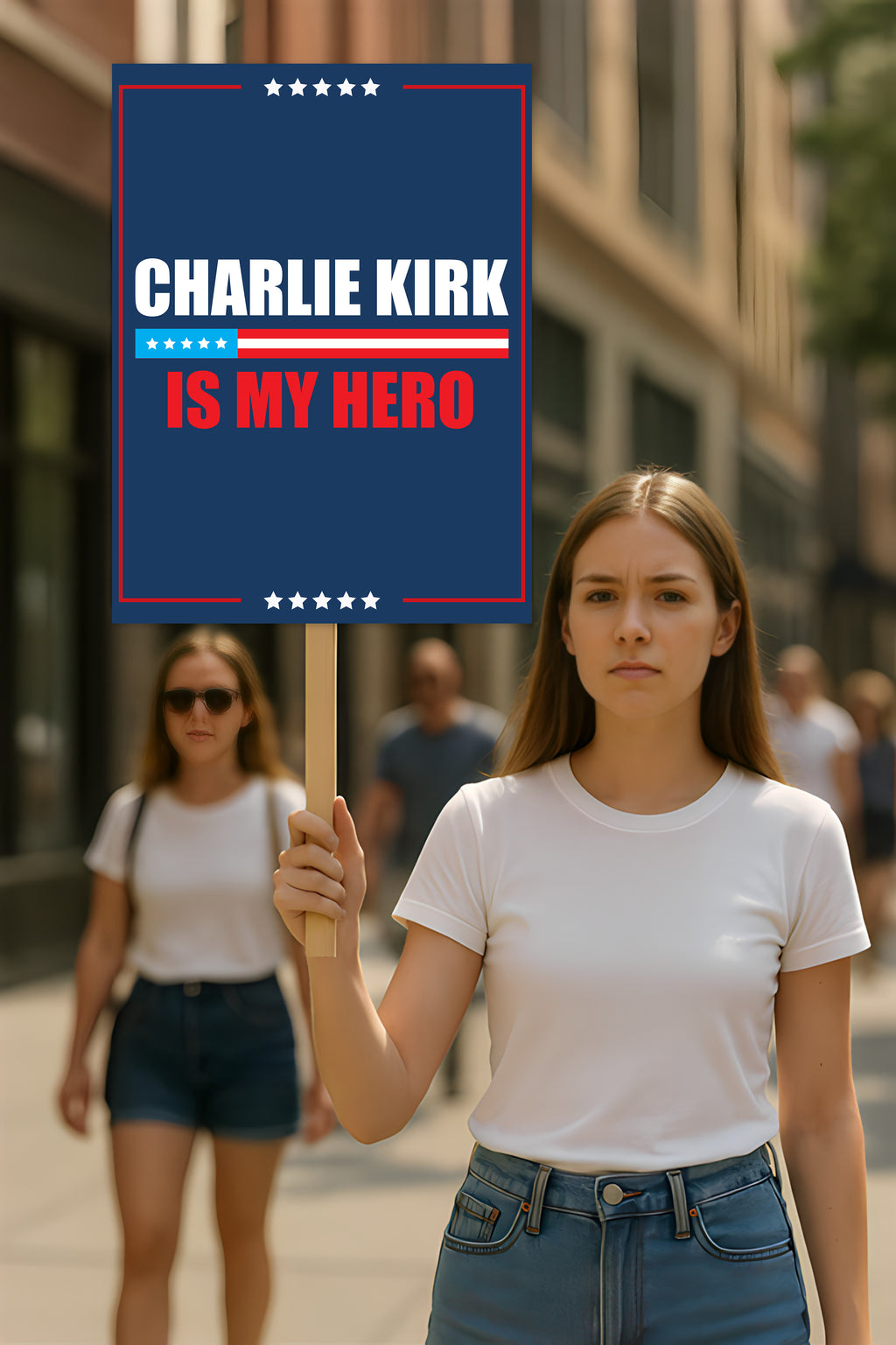 Justice for Charlie Protest Sign, A True Patriot Charlie Kirk, Charlie Kirk Is My Hero Political Poster