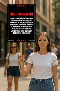 1st Amendment Free Speech Constitution Protest Sign, No Kings In America, Anti-Trump Resistance Political Poster, Resist Fascism Rally Sign
