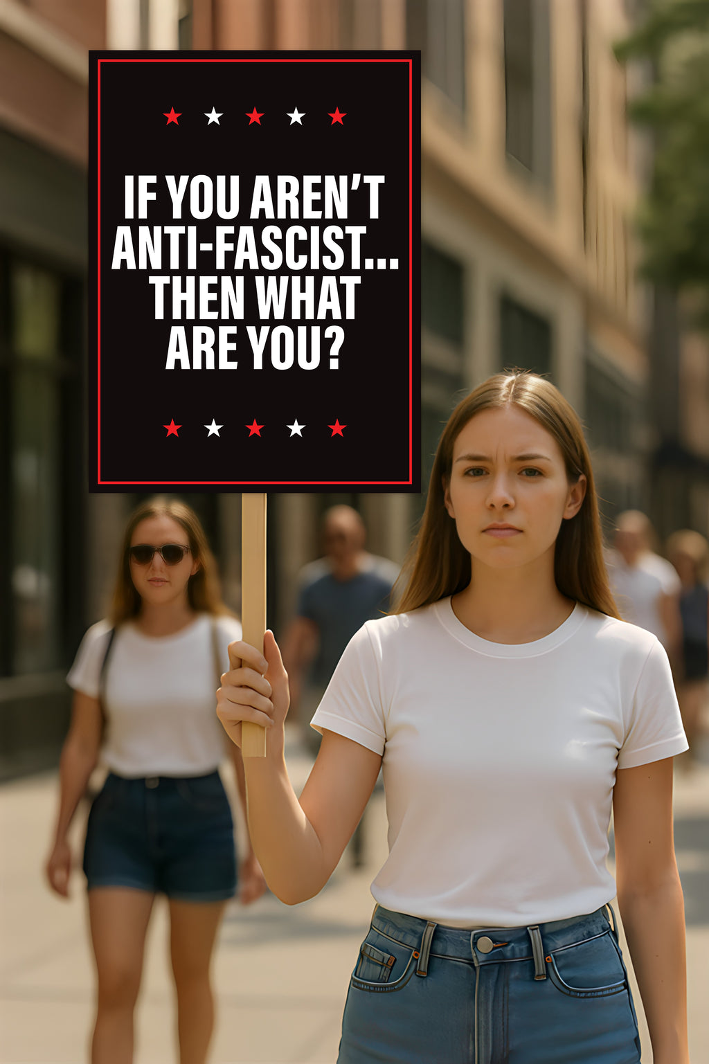 No Kings In America Protest Sign, Anti-Trump Resistance, Democracy Not Oligarchy Political Activist Poster Resist Fascism Rally Sign