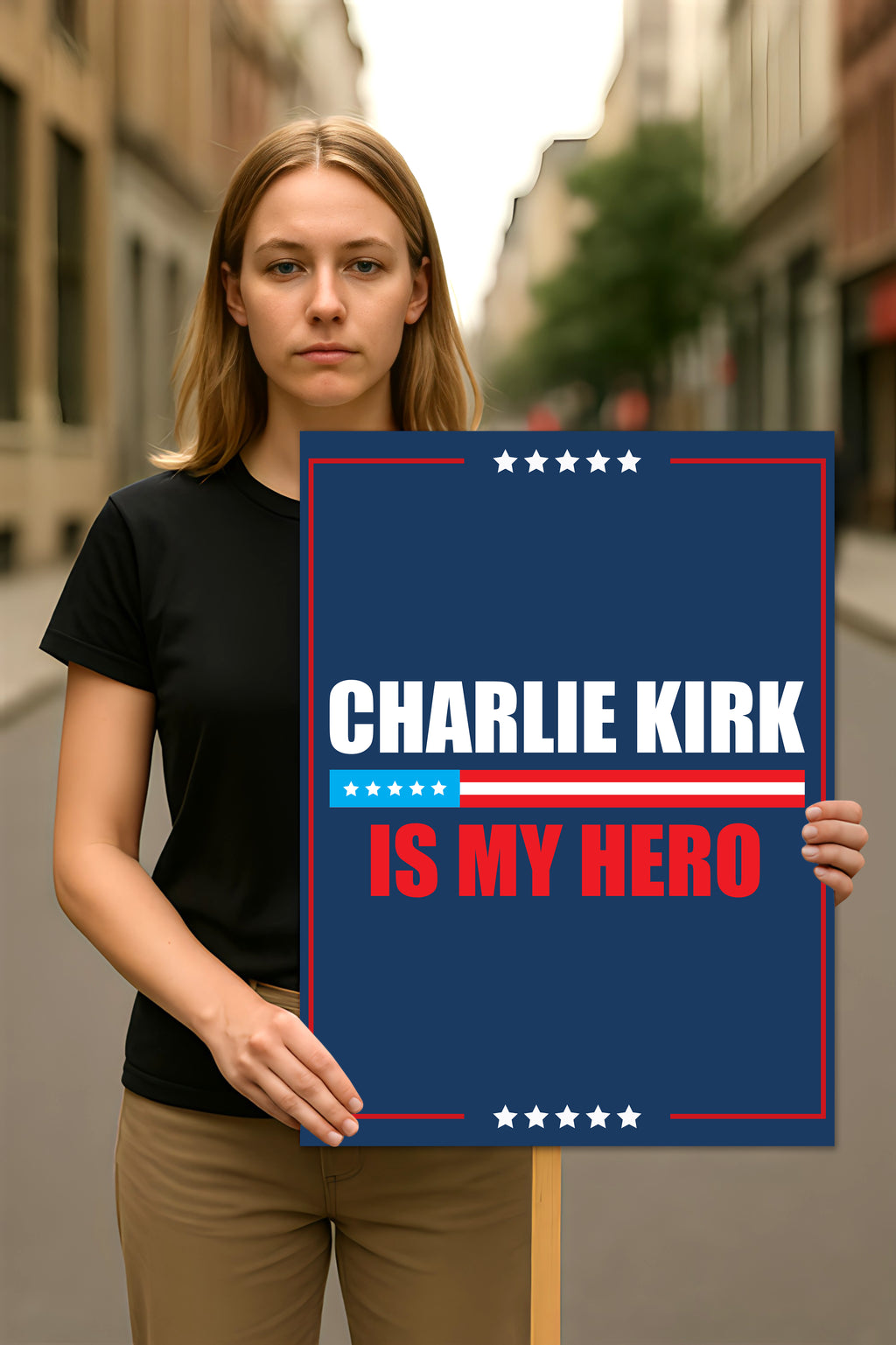 Justice for Charlie Protest Sign, A True Patriot Charlie Kirk, Charlie Kirk Is My Hero Political Poster