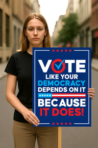 Vote Early Democracy Protest Sign, Vote Early No Kings Poster, Anti-Trump Resist Fascism, Protect Democracy, Political Activist Rally Sign