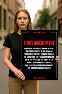 1st Amendment Free Speech Constitution Protest Sign, No Kings In America, Anti-Trump Resistance Political Poster, Resist Fascism Rally Sign