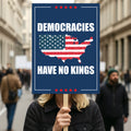 No Kings In America Protest Sign, Anti-Trump Resistance, Democracies Have No Kings Political Activist Poster, Resist Fascism Rally Sign