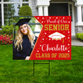 Personalized Graduation Yard Sign 2025 with Photo, 2025 Senior Grad Sign, Class of 2025, Custom Graduation 2025 Yard Sign with Metal H-Stake