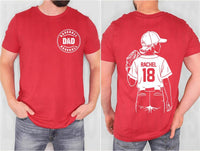 Customized Baseball Dad Shirt, Player Name Number Shirt, Gameday Dad Shirt, Baseball Graphic Tee, Baseball Gifts, Gifts for Dads, Front Back