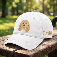 Personalized Dog Embroidered Hat, Custom Pup Name Baseball Cap, Animal Portrait Hat for Dog Mom, Adjustable Cotton Cap, Pet Lover Gift