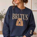 Custom Pet Portrait Embroidered Sweatshirt, Personalized Pet Name Shirt, Custom Face Crewneck, Dog Lover Hoodie, Dog Mom Gift for Women