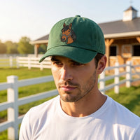 Personalized Horse Portrait Embroidered Hat, Custom Pet Photo Baseball Cap, Low Profile Dad Hat, Equestrian Rider Gift, Pet Lover Gift