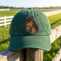 Personalized Horse Portrait Embroidered Hat, Custom Pet Photo Baseball Cap, Low Profile Dad Hat, Equestrian Rider Gift, Pet Lover Gift