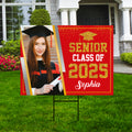 Personalized Graduation Yard Sign 2025 with Photo, 2025 Senior Grad Sign, Class of 2025, Custom Graduation 2025 Yard Sign with Metal H-Stake