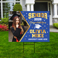 Personalized Graduation Yard Sign 2026 with Photo - Grad Sign, Class of 2026, Custom Graduation 2026 Yard Sign with Metal H-Stake