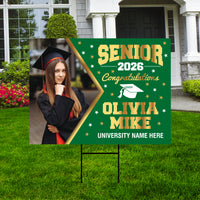 Personalized Graduation Yard Sign 2026 with Photo - Grad Sign, Class of 2026, Custom Graduation 2026 Yard Sign with Metal H-Stake
