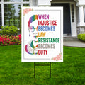 Abolish ICE Yard Sign, Keep the Immigrants, Deport the Racists Lawn Sign, Anti-Trump, Resist Fascism Yard Sign with Metal H-Stake