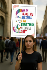 Abolish ICE No One Is Illegal Protest Sign, No Kings In America, Anti-Trump Resistance Political Protest Poster, Resist Fascism Rally Sign