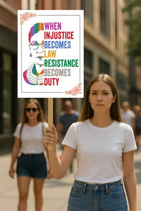 Abolish ICE No One Is Illegal Protest Sign, No Kings In America, Anti-Trump Resistance Political Protest Poster, Resist Fascism Rally Sign