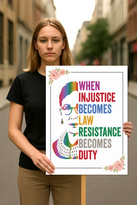 Abolish ICE No One Is Illegal Protest Sign, No Kings In America, Anti-Trump Resistance Political Protest Poster, Resist Fascism Rally Sign