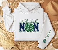 Custom Volleyball Mom Sweatshirt, Player Name Sleeve Shirt, Personalized Team Spirit Crewneck, Volleyball Mom Shirt, Front Back Design