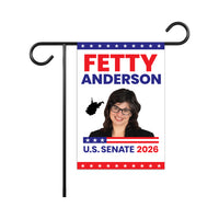 Fetty Anderson For West Virginia Senate 2026 Garden Flag, Double Sided, 2026 Senate Flag, Elections Flag, Race Red White & Blue Flag