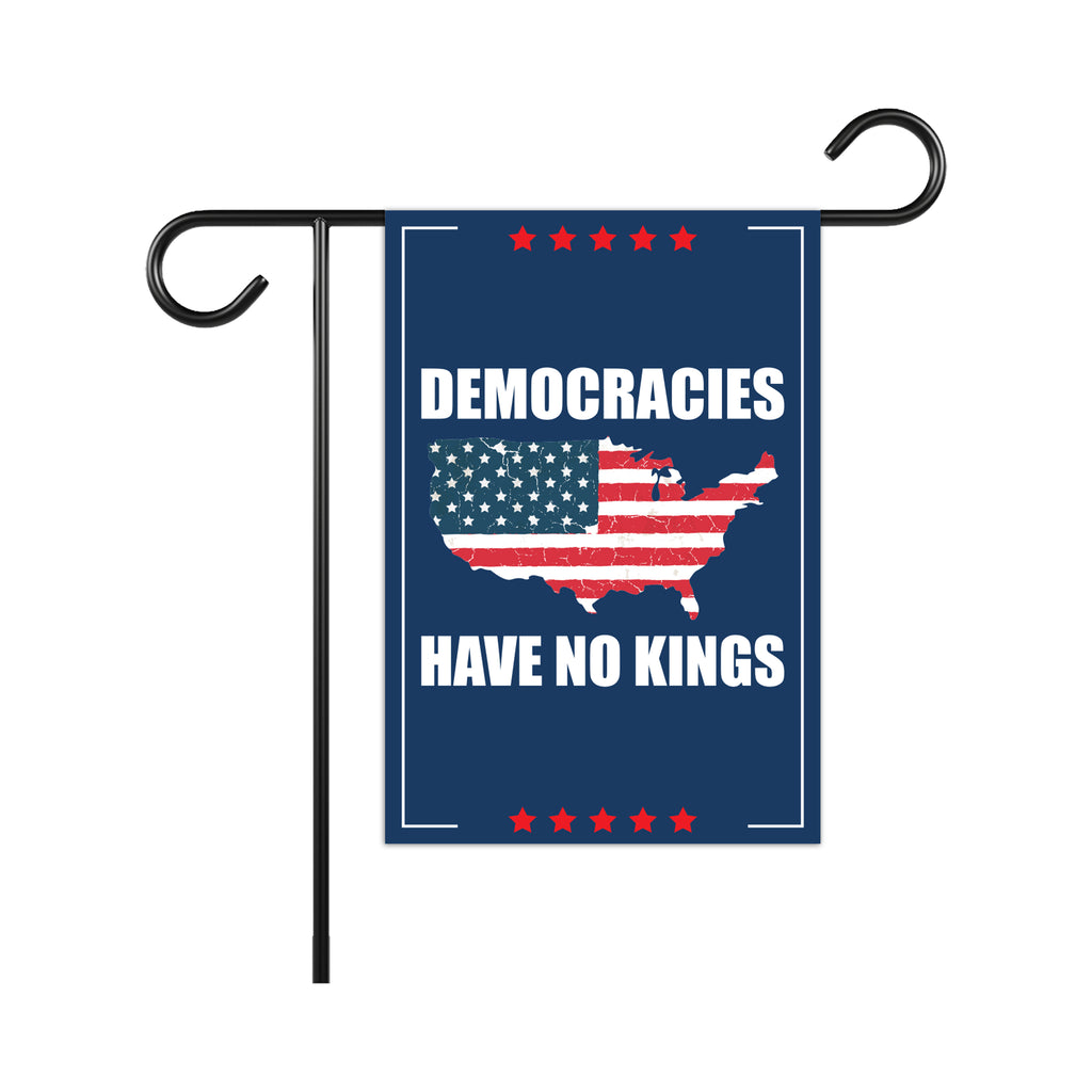 No Kings In America Garden Flag, 12x18 Inch Double Sided, Democracies Have No Kings, Anti-Trump Flag, Resist Racism, Resist Fascism Flag