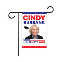 Cindy Burbank For Nebraska Senate 2026 Garden Flag, Double Sided, 2026 Senate Flag, Elections Flag, Republican, Race Red White & Blue Flag