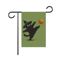 Subtle Anti-Trump Autumn Pumpkin Protest Garden Flag, Funny Black Cat Witchy Resist Fascism Yard Flag, Subtle Harvest Fall Outdoor Flag