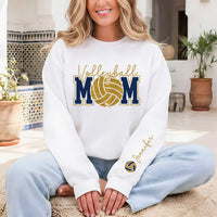 Custom Volleyball Mom Sweatshirt, Player Name Sleeve Shirt, Personalized Team Spirit Crewneck, Volleyball Mom Shirt, Front Back Design