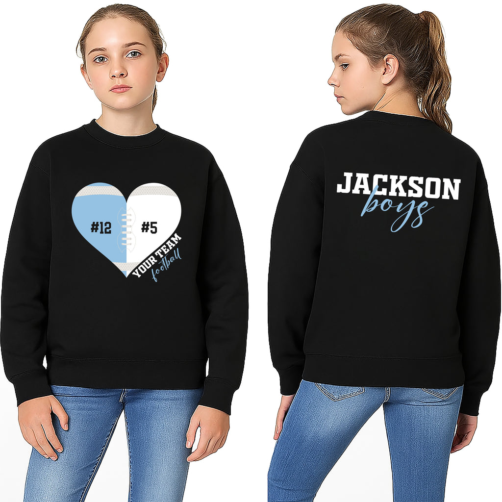 Custom Football Mom Sweatshirt, Personalized Football Shirt, Game Day Football Sweatshirt, Front Back