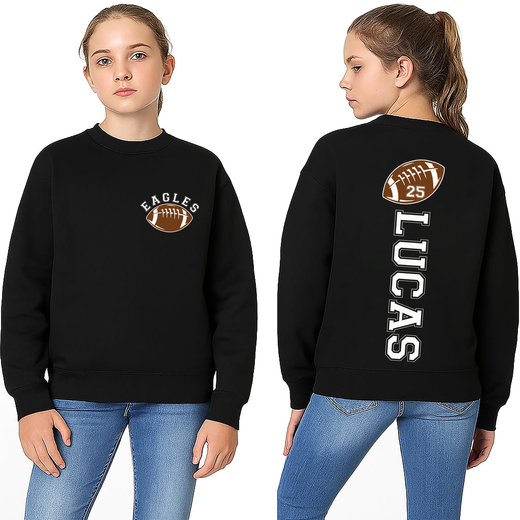 Custom Football Sweatshirt, Personalized Football Shirt with Number, Football Mom Sweatshirt, Front Back
