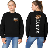 Custom Football Sweatshirt, Personalized Football Shirt with Number, Football Mom Sweatshirt, Front Back