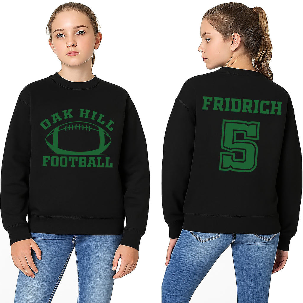 Custom Football Team Name and Number Sweatshirt, Gift for Football Team Lover Sweatshirt, Football Mama Sweatshirt, Front Back