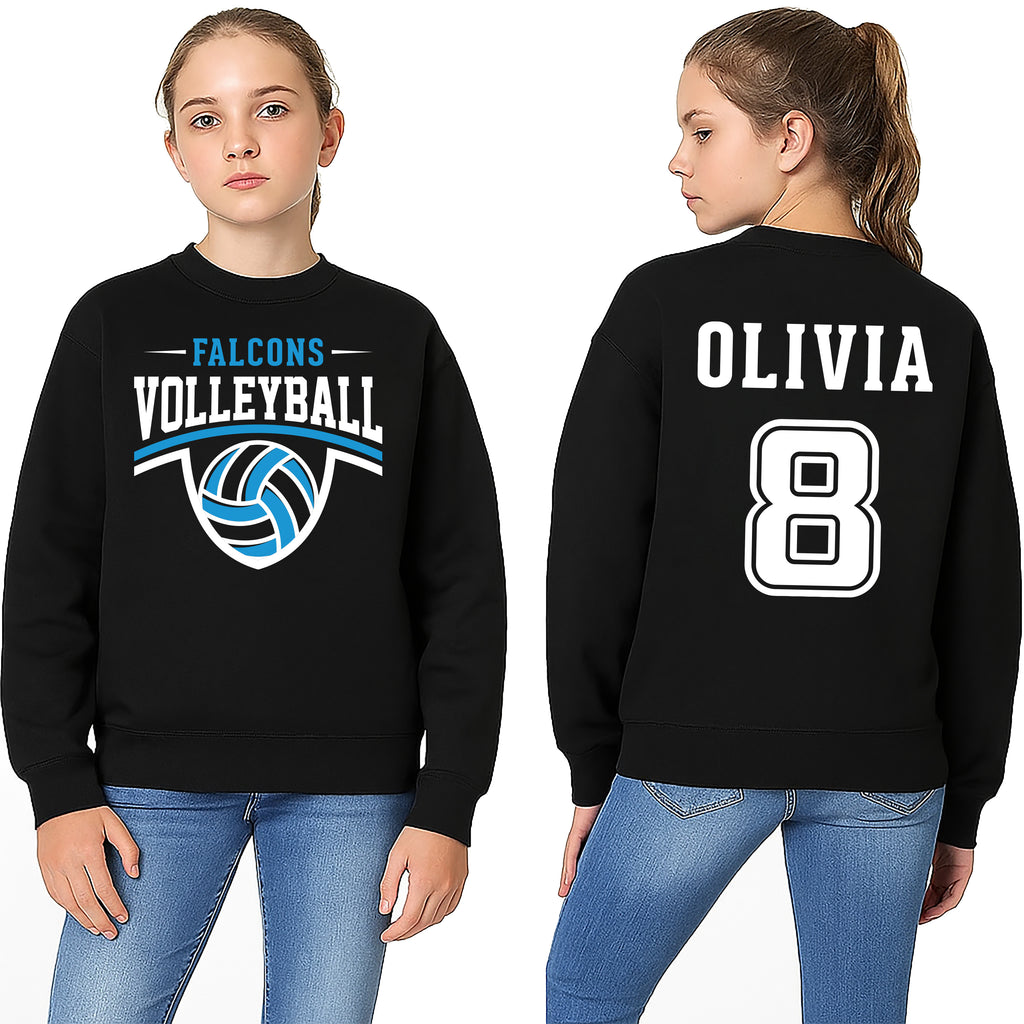 Custom Volleyball Team Name and Number Sweatshirt, Volleyball Mom Shirt, Volleyball Team Sweatshirt, Front Back