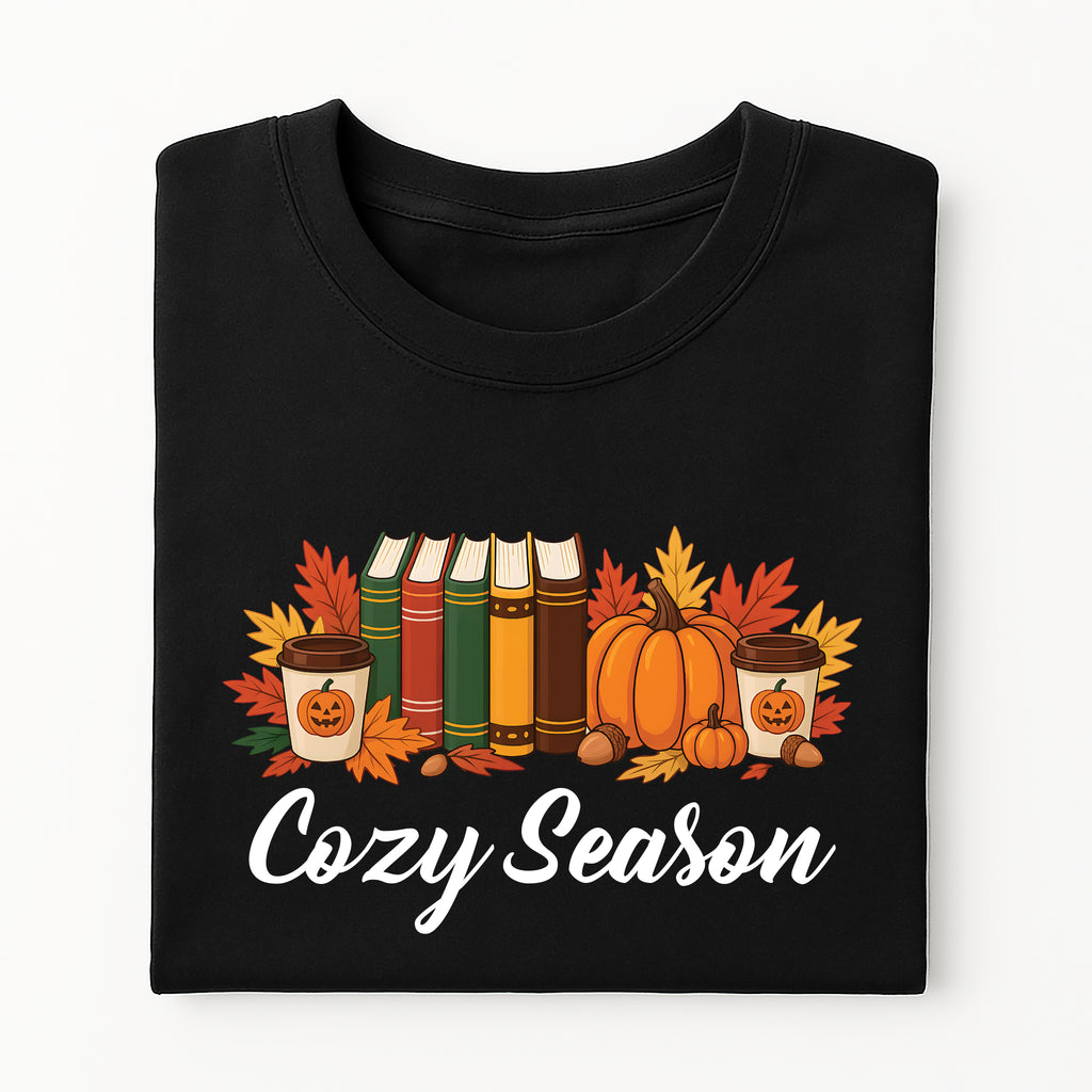 Cozy Season Fall Shirt, Cute Autumn Crewneck Tee, Cozy Fall Graphic Shirt