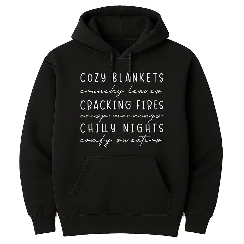 Cozy Season Fall Hoodie, Cute Autumn Crewneck Tee, Cozy Fall Graphic Hoodie