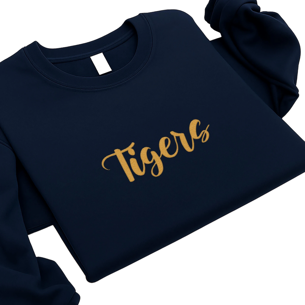 Custom Embroidered Team Name Hoodie, School Mascot Sweatshirt, Personalized Mascot Shirt, Custom Spirit Wear Long Sleeve Shirt