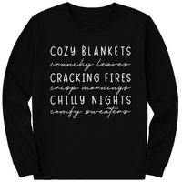 Cozy Season Fall Long Sleeve Shirt, Cute Autumn Crewneck Tee, Cozy Fall Graphic Shirt