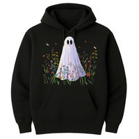 Cute Ghost in Wildflowers Hoodie