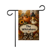 Personalized Fall Garden Flag, 12x18 Double Sided Yard Flag, Autumn Welcome Sign, Thanksgiving Pumpkin Porch Decor, Housewarming Gift