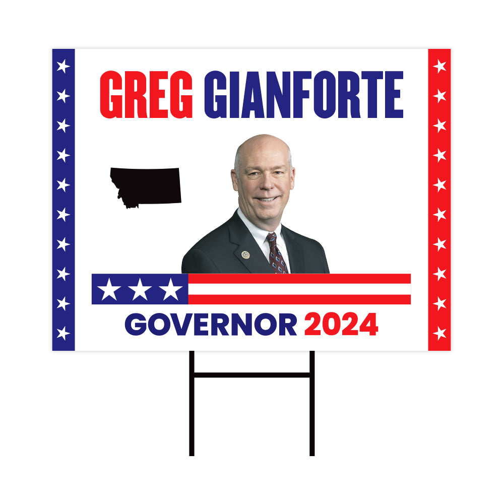 a political sign with a picture of a man in a suit