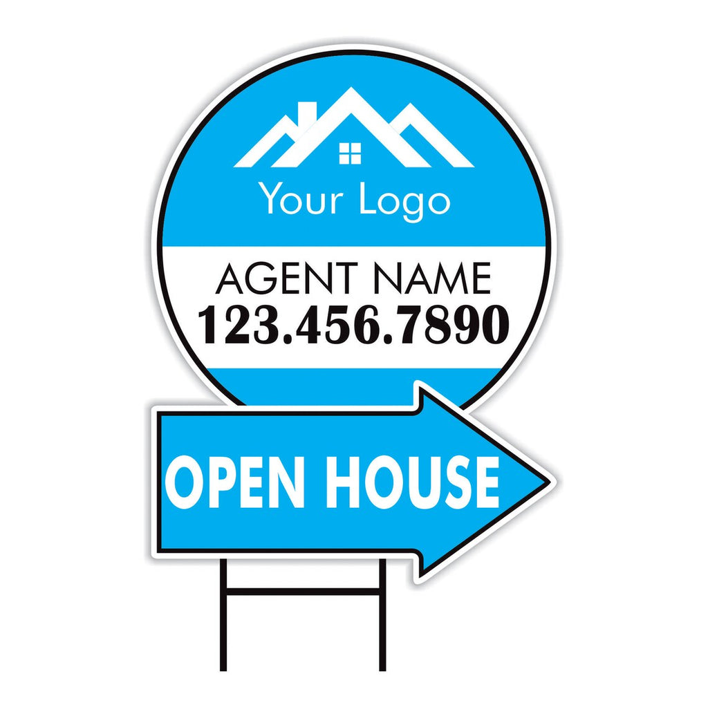 Custom Open House Arrow Yard Sign