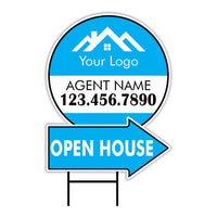 Custom Open House Arrow Yard Sign