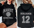 Basketball Mom Custom Name and Number Hoodie, Game Day Basketball Mom Shirt, Personalized Basketball Team Hoodie, Front Back