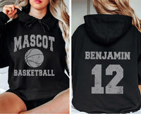 Basketball Mom Custom Name and Number Hoodie, Game Day Basketball Mom Shirt, Personalized Basketball Team Hoodie, Front Back