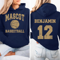 Basketball Mom Custom Name and Number Hoodie, Game Day Basketball Mom Shirt, Personalized Basketball Team Hoodie, Front Back