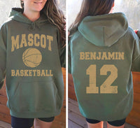 Basketball Mom Custom Name and Number Hoodie, Game Day Basketball Mom Shirt, Personalized Basketball Team Hoodie, Front Back