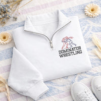 Wrestling Team Embroidered Quarter Zip Sweatshirt, Personalized Wrestling Pullover, Custom Team Name Wrestling Gift, Coach Fan Wear