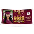 Graduation Banner, Custom Photo Vinyl Banner, Class of 2026, Graduation 2026, Personalized School Congrats Banner with Name Photo
